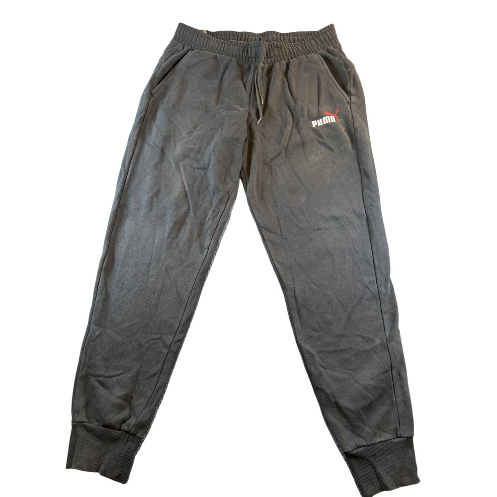 Puma Mens Essentials Fleece Joggers Charcoal Gray Sweatpants Size L 1472